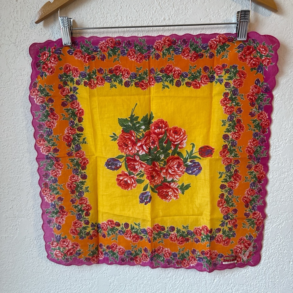 Bright Floral Square Scarf